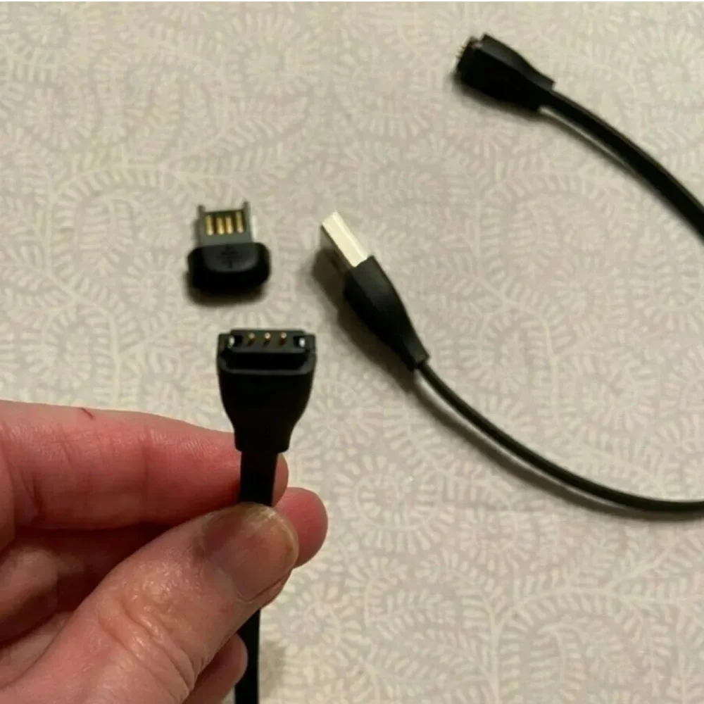 (2) Genuine FitBit Charge USB Charging Cables & (1) Wireless Dongle. Black OEM.